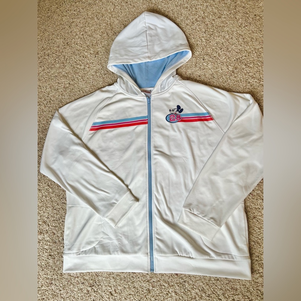 Disney Mickey Mouse Zip Up hoodie jacket with Colorful Stripes